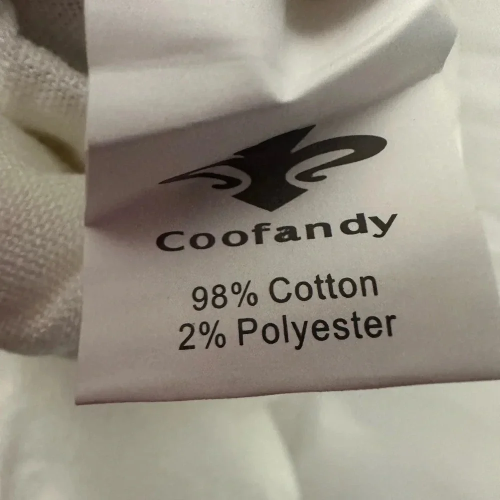 Coofandy Men’s White Casual Cotton Drawstring Pants Size 2XL NWT Coastal